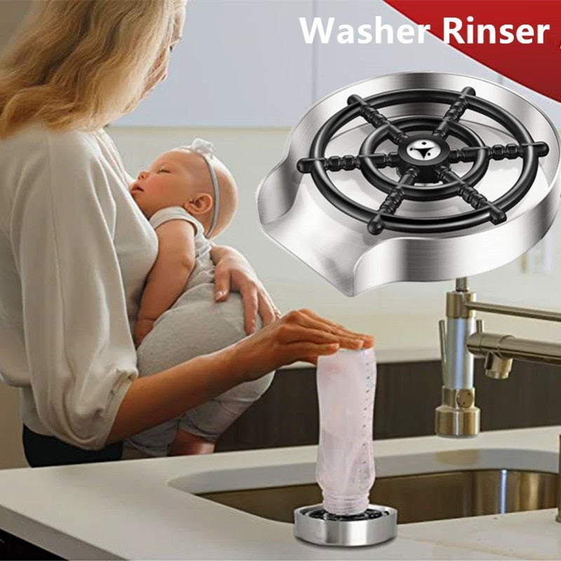 Automatic Glass Cup Washer High Pressure Kitchen Sink Rinser Machine B –  Shopyianess