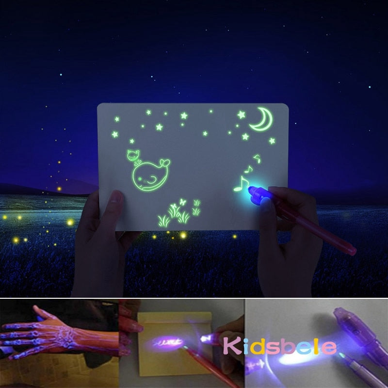 Big Size Illuminate Light Drawing Board In Dark Kids Paint Toy – Shopyianess