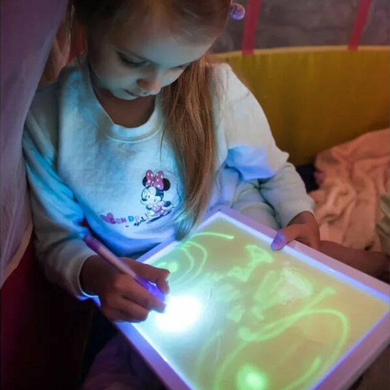Big Size Illuminate Light Drawing Board In Dark Kids Paint Toy – Shopyianess